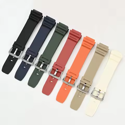 18mm Watch Band TPU Strap For Casio AE-1200/1300 W-218H W-S210 W-800H F-108 MRW-200H Watch Convex jo
