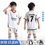 Bộ Đồng Phục Bóng Đá Trẻ Em Tay Dài Tập Luyện Số 7 Barca Messi Real Madrid Cristiano Ronaldo Paris B
