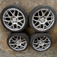 Inspiri 18 Inch 18x8J ET48 5x114.3 Sport Rims with Tyres Original Halfcut Japan