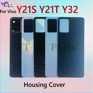 For Vivo Y21S Y21T Y32 Battery Back Cover Rear Door Glass Panel Battery Housing Case with Camera Len