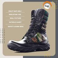 SEPATU PDL LORENG TERBARU TNI KASAD 2023 HITAM KULIT SAPI SAFETY BOOTS DINAS LAPANGAN