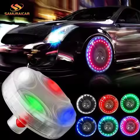 2/4pc Wheel Lights Cap LED RGB Car Auto Solar Energy Flash Wheel Tire Light Lamp Decor 4 Modes LED L