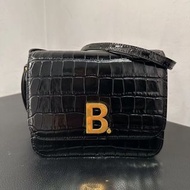 巴黎世家🖤Balenciaga  B bag 鰐魚壓纹 香芋紫 /黑兩色