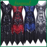 Flapper Glamorous Gatsby Beaded Fringe Sequin Sleeveless Party Dress