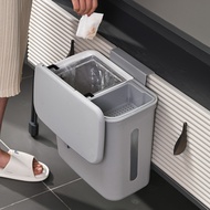 [Hot-Selling Trash Can] Kitchen Dry Wet Separation Cabinet Trash Can Wall-Mounted Dedicated Househol