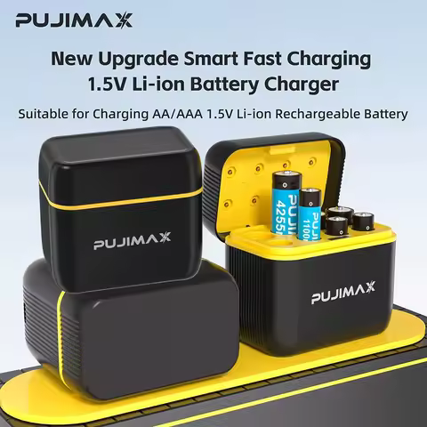PUJIMAX 1.5V 8-slot smart Curved Appearance Battery Charger AA/AAA Lithium Battery Charger Charging 
