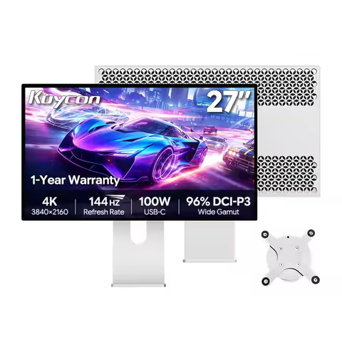 【27 Inch 4K Gaming Monitor】Kuycon P27D Glossy 144Hz PC Display 99%sRGB 96%DCI-P3 100W Reverse Chargi