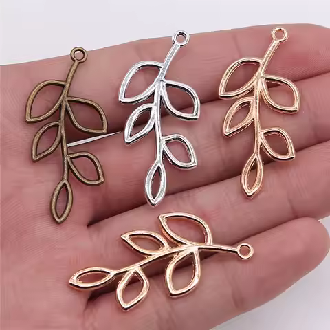 WYSIWYG 10pcs 41x20mm Pendant Hollow Branch Leaf Branch Charm Pendants For Jewelry Making Branch Lea