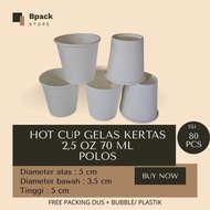 Paper hot cup 2,5 oz 70 ml Polos isi 80 pcs cup tester jasuke [Buruan]