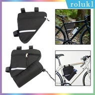 [Roluk] 3x Waterproof Bike Frame Bag Pouch Equipment Front Frame Oxford Cloth Tube Pouch for Cards Outdoor Activities Road Bike