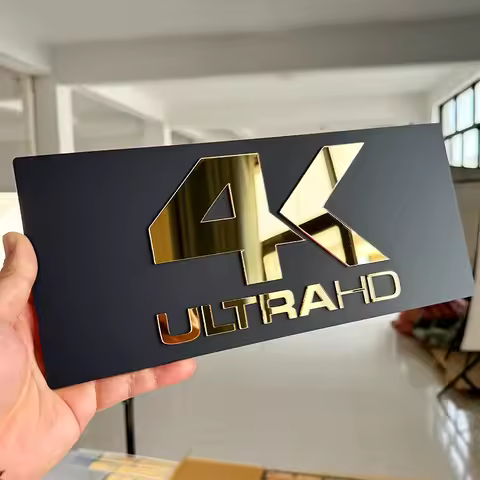 Dolby Atmos & DTS X Wall Signs Gold Mirror Acrylic Home Theater Plaque for Movie Room and Media Room