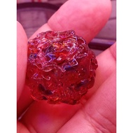 leklai kaew ball reddish orangey color 100% transparent from Lp yai master.