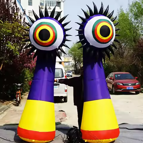 2PCS Giant Inflatable Eye Air Blow 3 styles Eyeball Flower LED Light Alien Creature Standing Monster