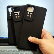 HITAM Black matte softcase Xiaomi Redmi Note 11, Note 11s, Redmi Note 11 Pro, Note 11 Pro 5G solid Black Silicone