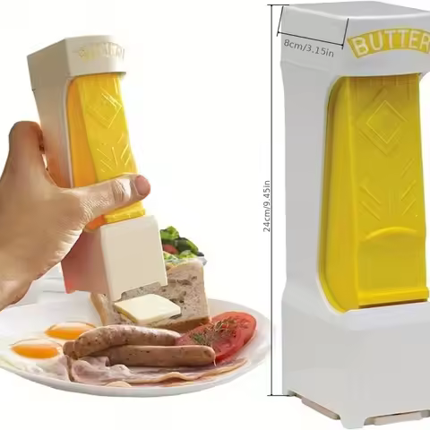 Premium Stainless Steel One-Click Food Cutter with Ergonomic Handle, Ideal for Bread, Cheese, Butter