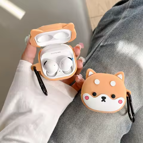 Case For Samsung Galaxy Buds 2 Pro FE Live Cute Cartoon Shiba Inu Protective Cover For Buds2 Buds2Pr