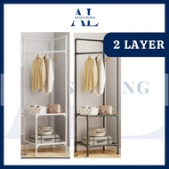 ATAS LIVING 2 LAYER Corner Rack Wardrobe Corner Coat Rack Bedroom Corner Hanging Storage Space Saver Storage Rack