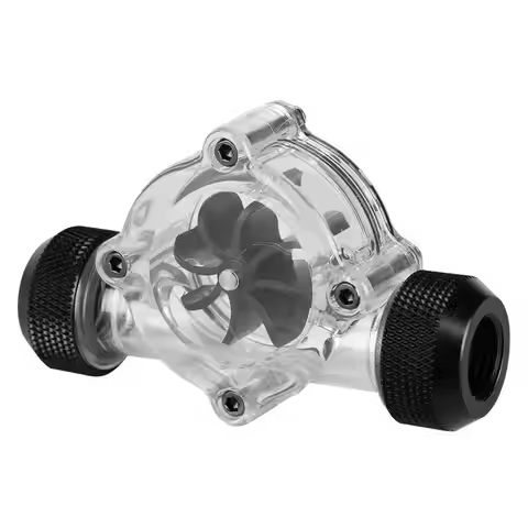 PC Water Cooling Flow Meter 8-Impeller G1/4 Thread Female to Female Acrylic Water Cooling Flow Indic