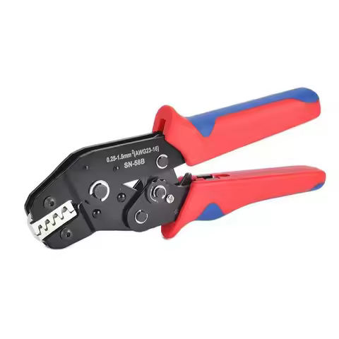 SN-58B Terminal Crimping Pliers 0.25-1.5mm² 23-16 AWG Ratcheting Tool For Dupont Molex JST Terminals