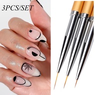 3Pcs French Stripe Nail Art Liner Brush Set 3D Tips Line Stripes DIY Drawing Pen UV Gel Brushes Pain