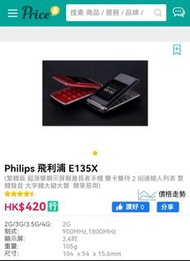Philips 飛利浦 E135X

老人電話