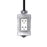 NANO บล็อกยาง บล็อคยาง ปลั๊กพ่วง ปลั๊กสนาม 2x2 / 4x4 16A 3680W พร้อมเต้ารับ มีสวิตช์ มีฝาครอบกันน้ำ