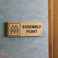 INPI HOUSE Signage Assembly Point - Gathering Area Sign - Wood