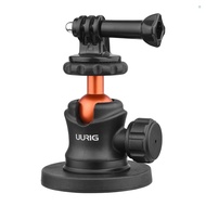 UURIG BH-07 Mini Ball Head Camera Tripod Mount 1/4 Inch Screw with Magnetic Base Sports Camera Mount
