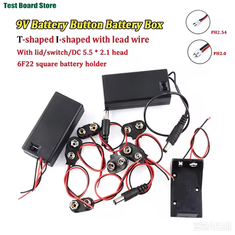 1PC 9V Battery Connector Power Clips DC Jack Male Female Alligator Snap Adapter Wire Holder Cable 9 