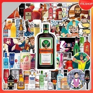 Shipped From Thailand 67 Pieces Wine Bottle brandy cognac Cocktail Beer Sticker