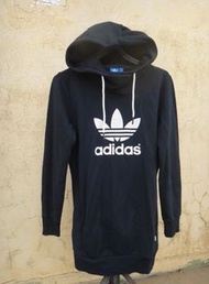 正品 adidas 黑色長版 連帽棉T size: S