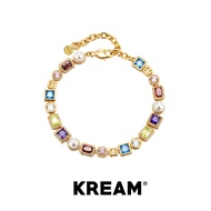 สร้อยข้อมือ KREAM โซ่ Zirconia สีสันสดใส ดีไซน์ไฮเอนด์ เครื่องประดับแฟชั่นสำหรับคู่รัก สร้อยข้อมือ Z