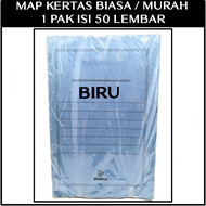 Map Kertas Folio Murah / Stop Map Biasa Warna Biru 1 Pak isi 50 Lembar