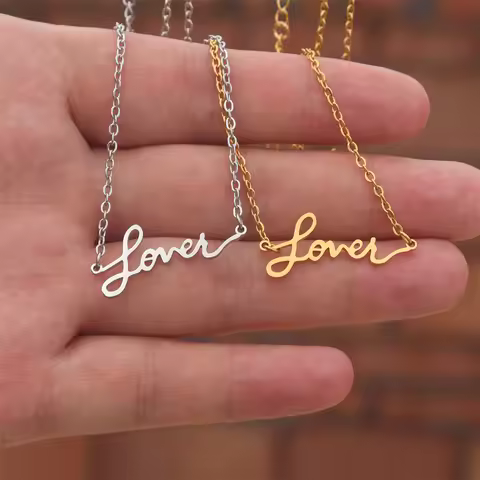 Swift 1989 Reputation Singer Love Necklace For Women Gold Plated Stainless Steel Jewelry Collar Chai