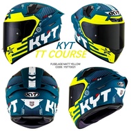 KYT FUSELAGE MATT YELLOW TT COURSE FULL FACE HELMET (CLEAR VISOR)