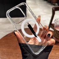 Casing iPhone 11 12 13 14 15 16 Pro Max Wireless magnetic transparency Case For iPhone 13PM,16PM,15P