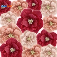 Crepe Paper Flowers DIY Handmade Paper Flower Wall Art Decoration for Home Party Wedding Birthday