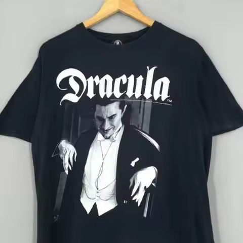 2000s Dracula Horror Movies T Shirt Basic black Movie NH1373