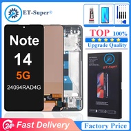 6.67 สำหรับ Xiaomi Redmi Note 14 5G สัมผัสหน้าจอ LCD หน้าจอดิจิตอลชิ้นส่วนประกอบพร้อมกรอบ24094RAD4G 
