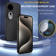Carbon Fiber Pattern Casing For Vivo V40 5G vivo V40 V 40 V40 V40 Pro 4G 5G 2024 PC Hard Case Magnet