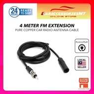 Pure Copper Car FM Radio Antenna 4M Antenna Extension Cable wire wayar kit