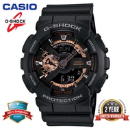 G Shock GA110 นาฬิกาข้อมือผู้ชายแบบสปอร์ตแสดงเวลาแบบคู่ 200 เมตรกันน้ำกันกระแทกและกันน้ำแสดงเวลาโลก LED นาฬิกาข้อมืออัตโนมัติ GA-110RG-1A