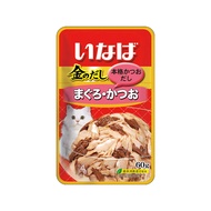 (ลด10%) Inaba เพาซ์แมว รสทูน่าขาวแดง 60ก. (IC10) 48x60 g.