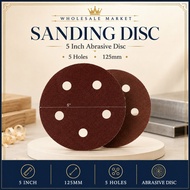 Abrasive Mall 5 Inch 5HOLE Sand Paper Red | Kertas Pasir | Sanding