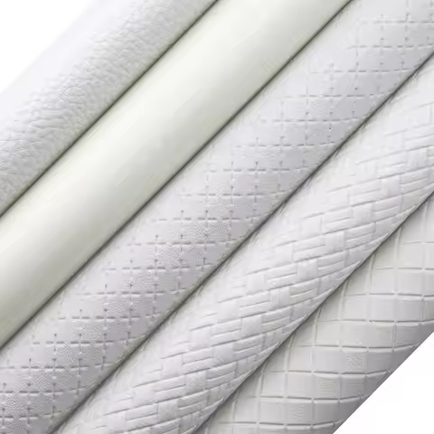 20/50x120cm Roll A4 Sheet 20x30cm White Litchi Weave Diamond Textured Smooth Soft Faux Synthetic Lea