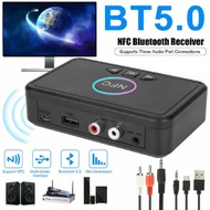 USB Bluetooth 5.0 receiver wireless 3.5mm aux NFC to 2 RCA audio stereo adapter