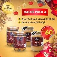 [CNY VALUE PACK] Crispy Pork Lard without Oil (100G) X2 + Pure Pork Lard Oil (190G) X2 | AUNTY MENG 
