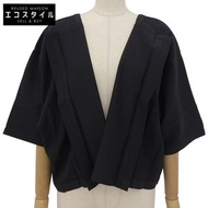 三宅一生女士短袖外套，黑色，MI03FO931