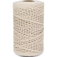Leecogo Cotton Butchers Twine, 2mm Thick, 24-Ply, 328 Feet, Natural Unbleached for Cooking, Gardenin