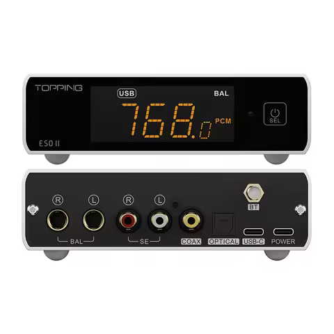​TOPPING E50 II USB DAC E50II AK4497S DAC Chip Desktop Hi-Fi Decoder Pre-Amp Supports APP Control Bl